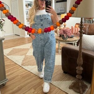 We The Free Ziggy Denim Overalls in Powder Blue